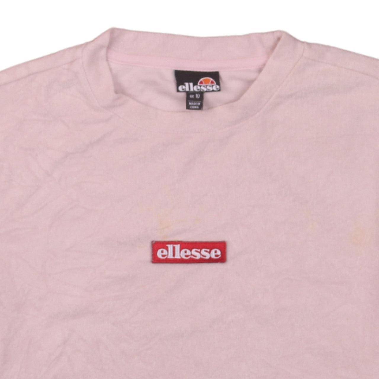 Ellesse Womens Pink Cotton Crew Neck Short Sleeve T-Shirt UK 10