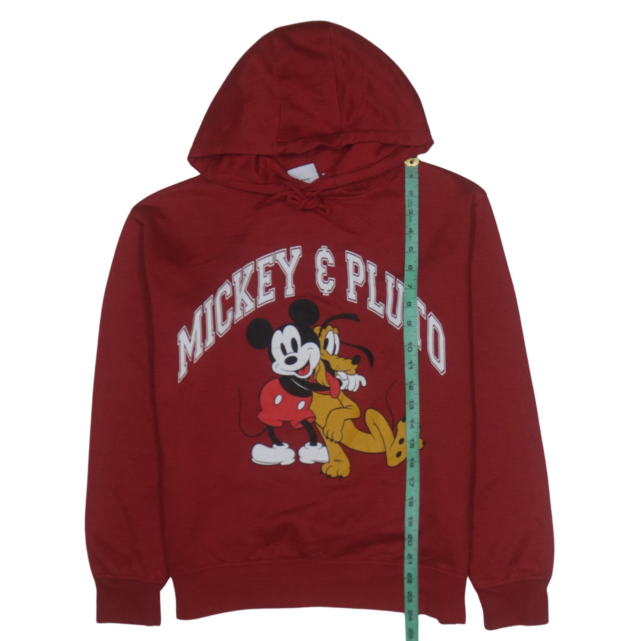 Disney Women Red Mickey & Pluto Pullover Hoodie Size S