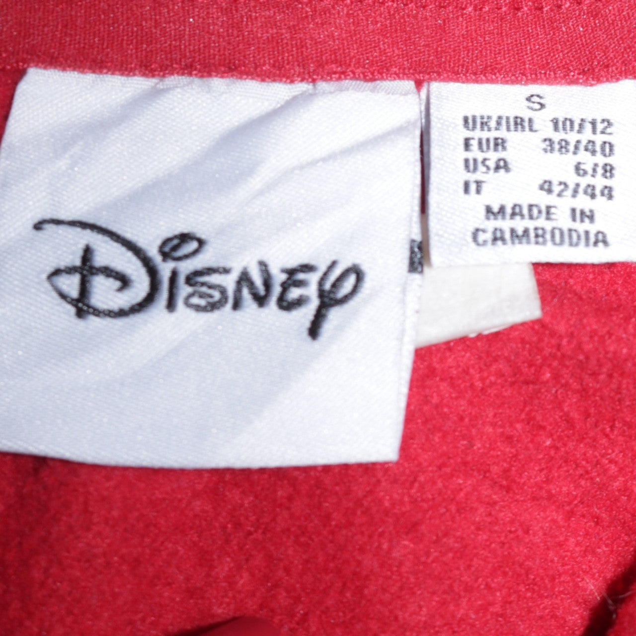 Disney Women Red Mickey & Pluto Pullover Hoodie Size S