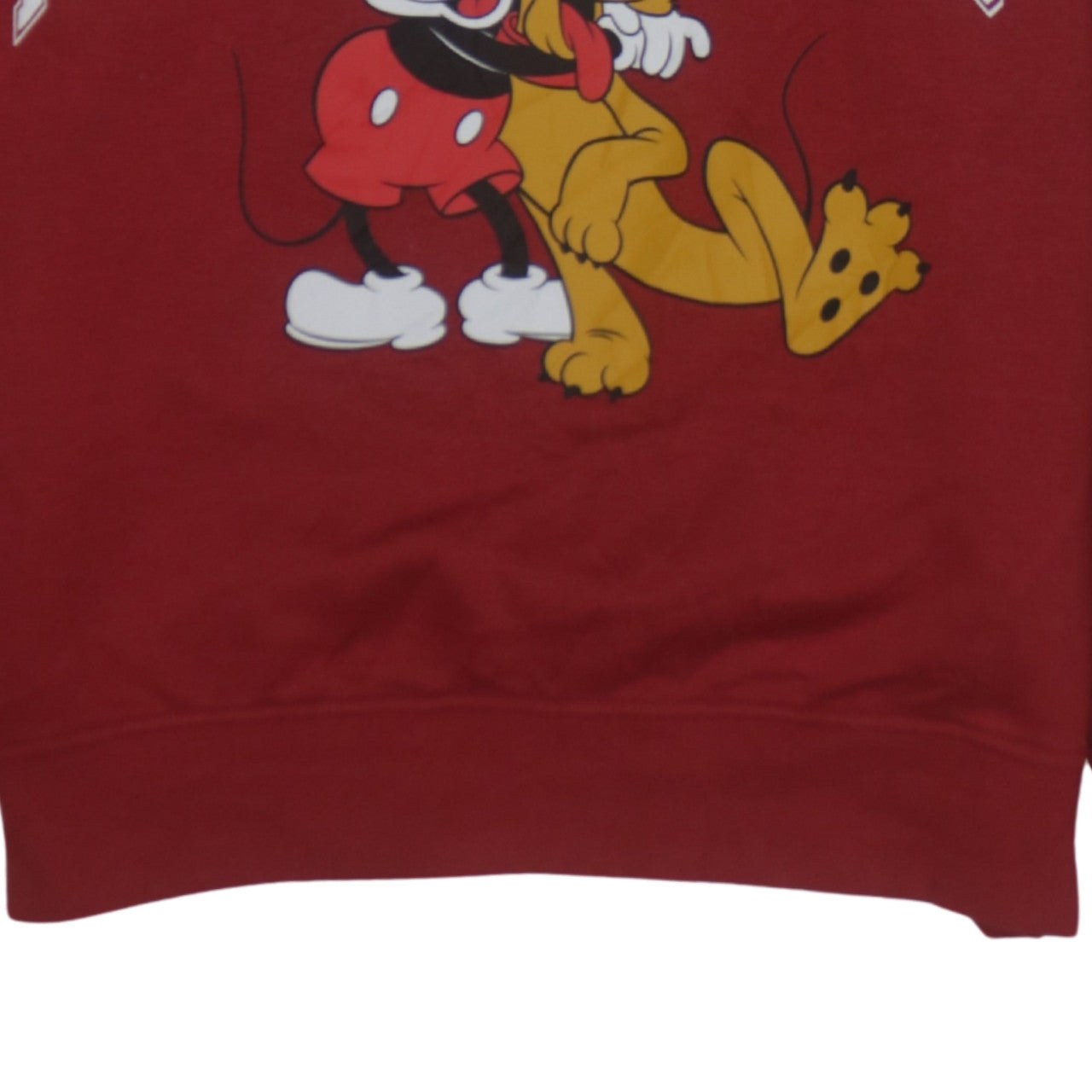 Disney Women Red Mickey & Pluto Pullover Hoodie Size S
