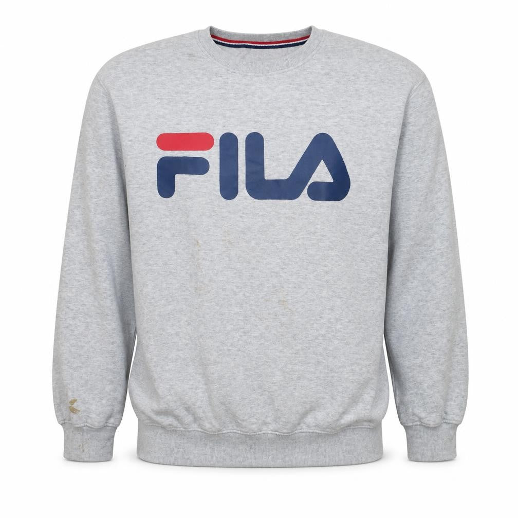 Fila Mens Grey Cotton Blend Logo Sweatshirt Size L