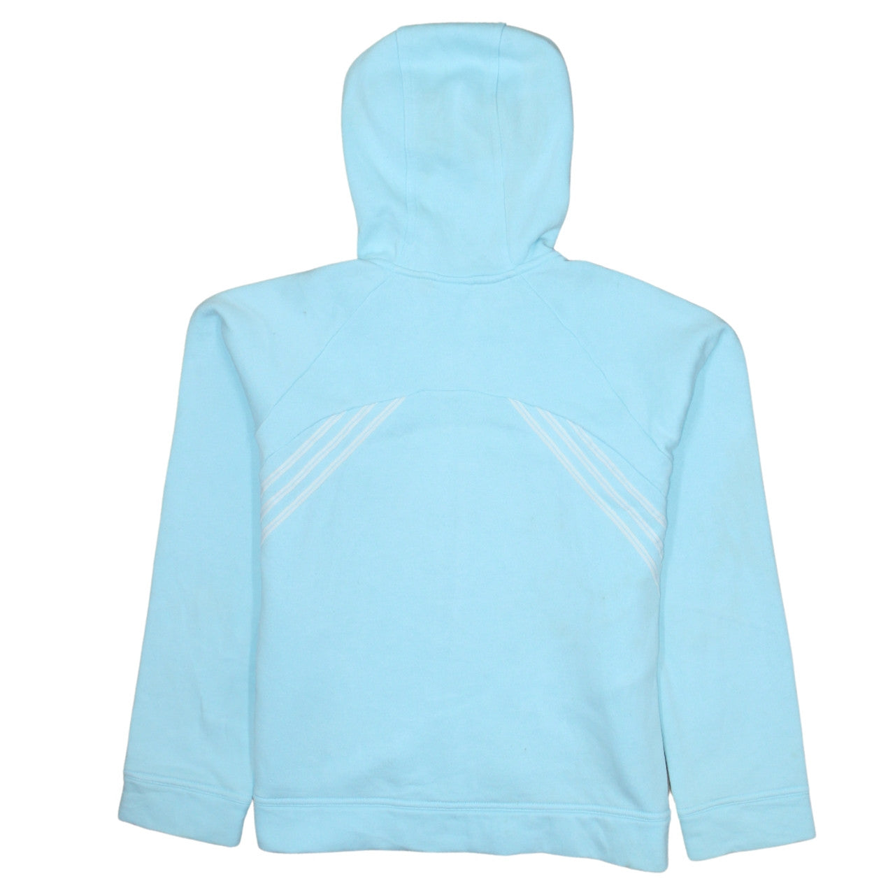 Adidas Womens Blue Full Zip Hoodie Size 12 Cotton Blend Sportswear