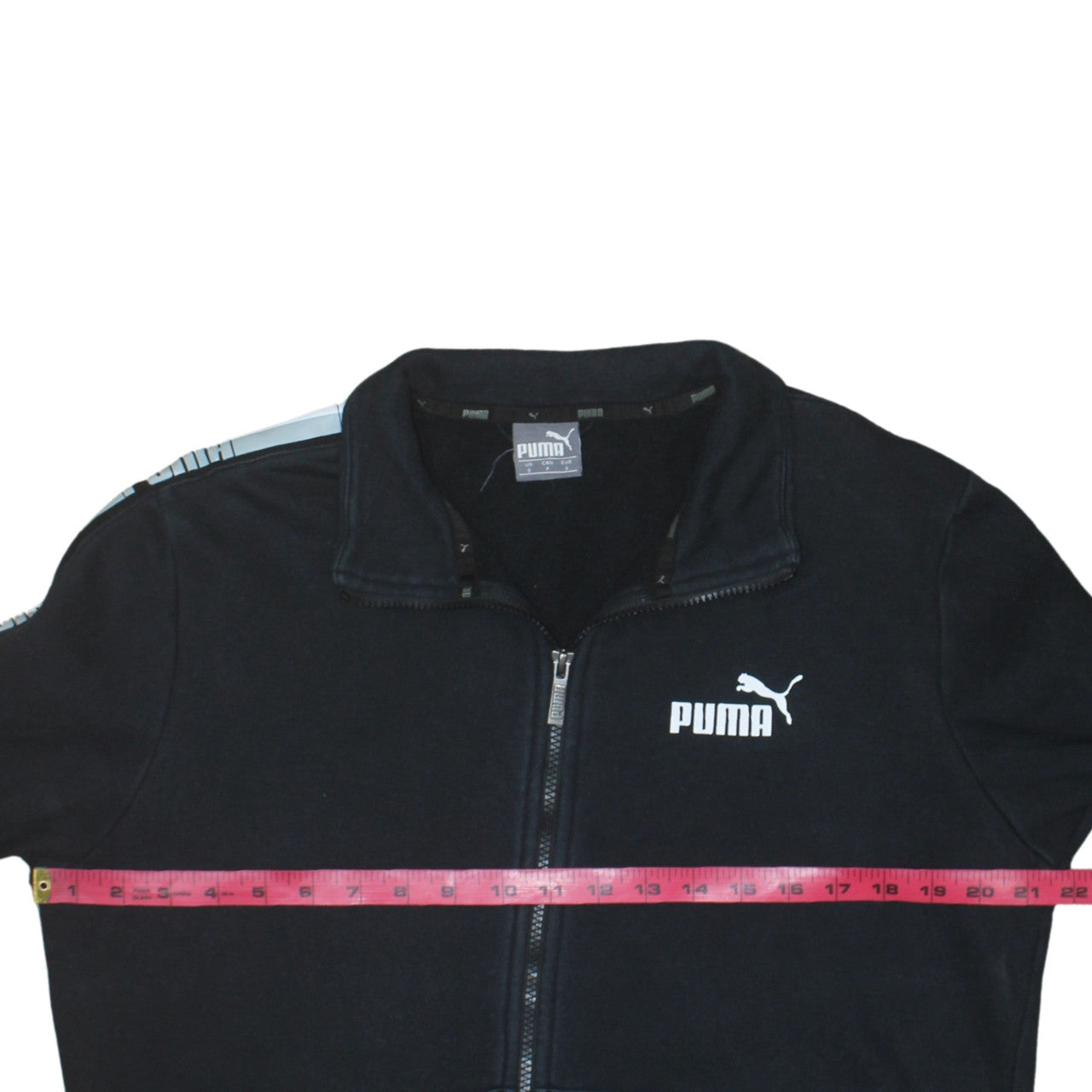 Puma Men's Black Small Track Jacket Full Zip Fleece Sportswear