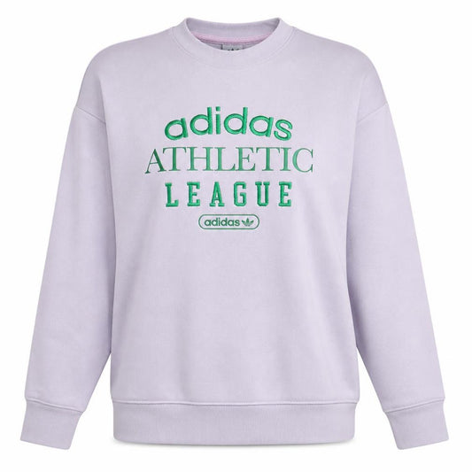 Adidas Women White Athletic League Sweatshirt UK 10 Crew Neck