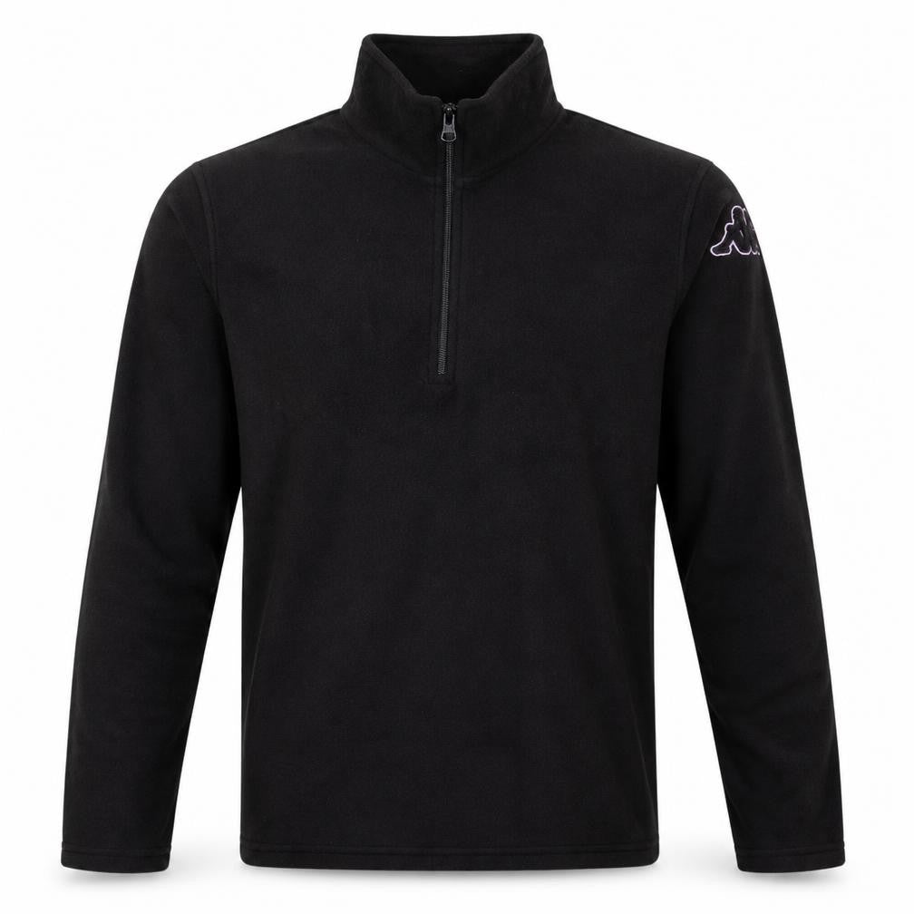 Kappa Men’s Black Fleece 1/4 Zip Pullover Sweatshirt Medium