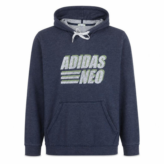 Adidas Neo Men's Blue Pullover Hoodie XL Graphic Print Sportswear