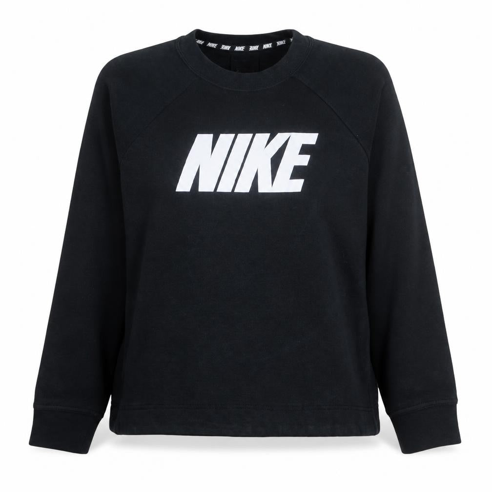 Nike Women Black Logo Crew Neck Pullover Sweatshirt Size L