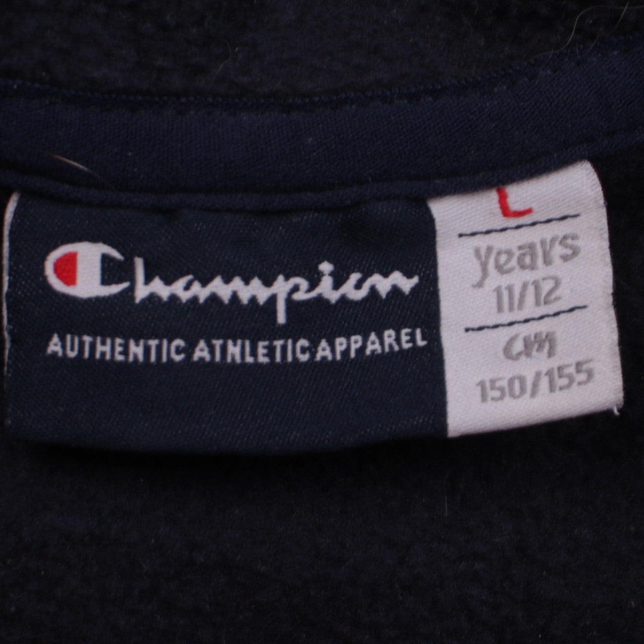 Champion Boys Navy Full Zip Hoodie 11-12 Years Fleece Athletic Sweatshirt