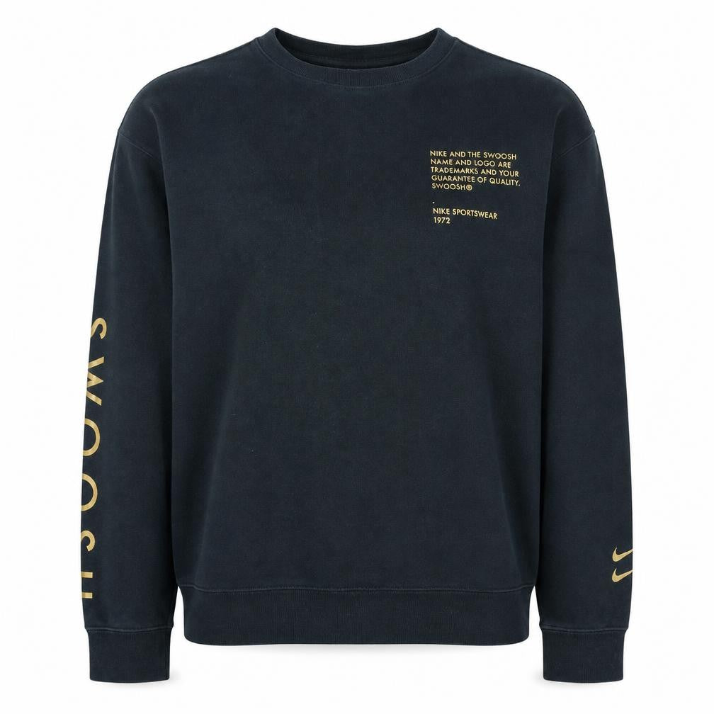 Nike Unisex Kids Black XL Pullover Sweatshirt with Logo Print