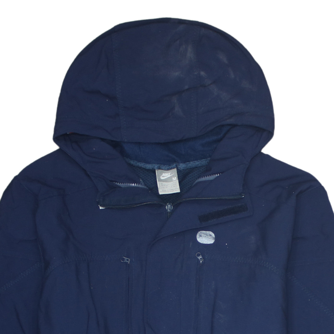 Nike Men's Blue Hooded Parka Jacket Size M Regular Fit Zip Pockets
