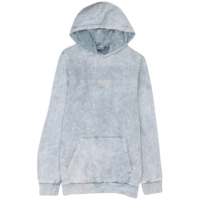 Additional front view of Puma Men's Grey Pullover Hoodie, size S, Regular Fit Sportswear