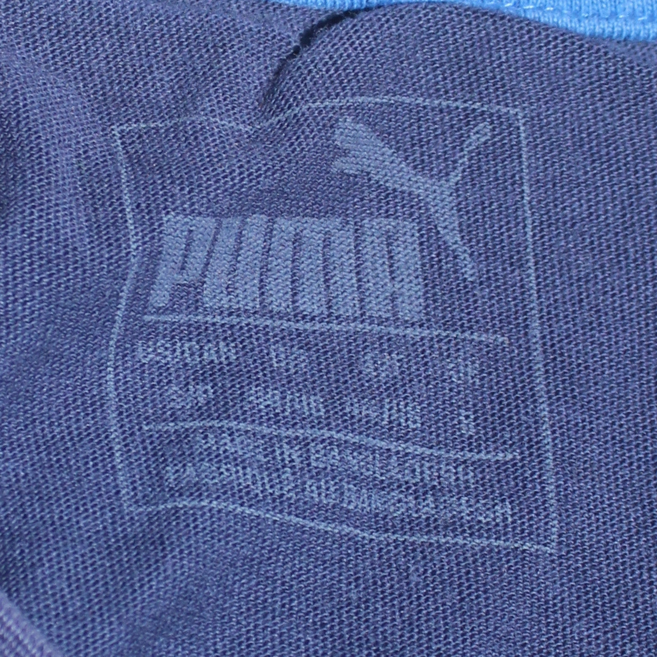 Puma Men's Blue Graphic Print Crew Neck Cotton T-Shirt Size M