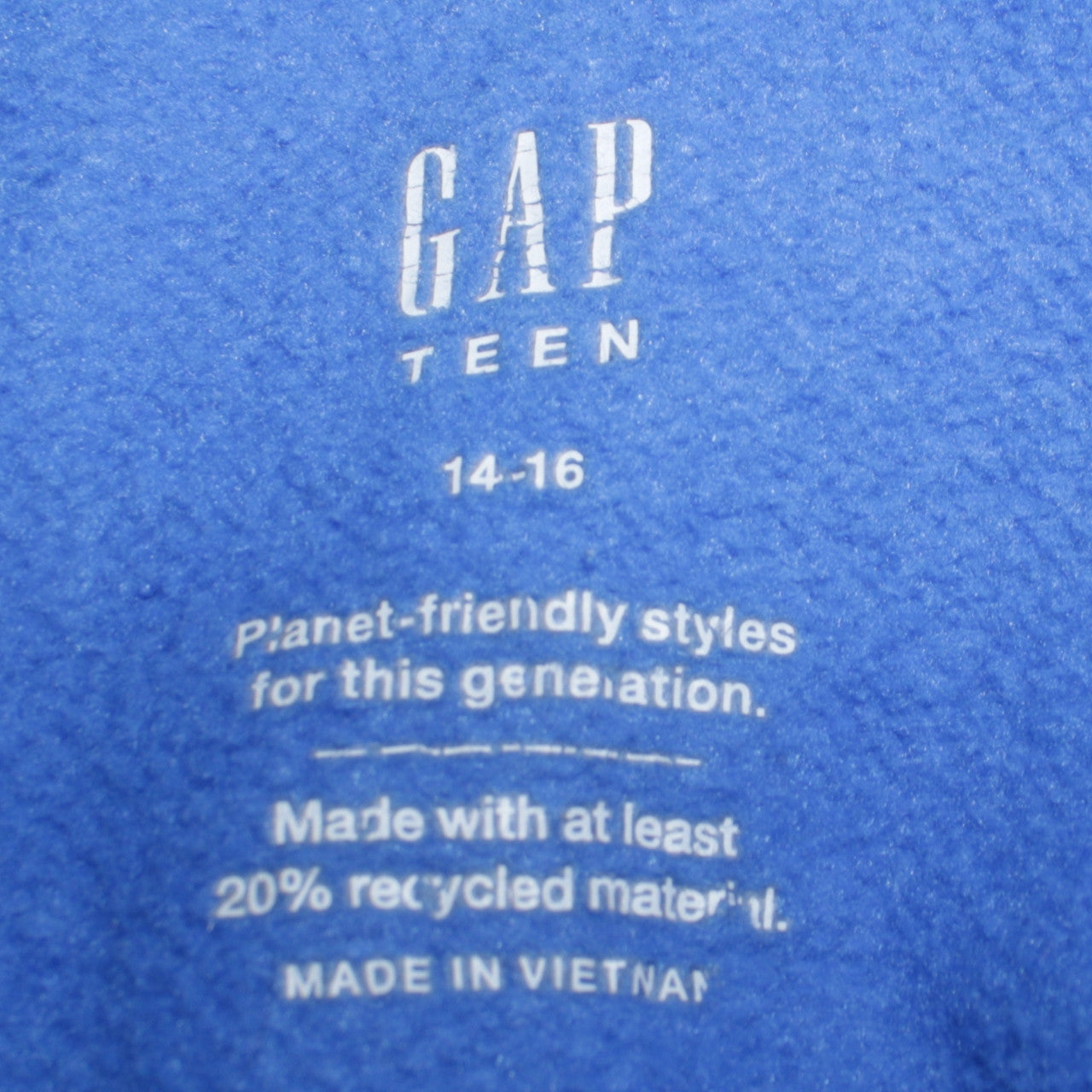 GAP Boys Blue Pullover Hoodie 14-15 Years Fleece Cotton Logo Sweatshirt