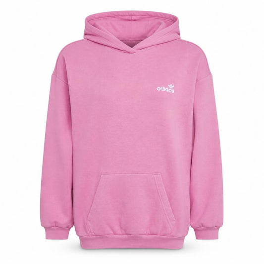 Adidas Womens Pink Pullover Hoodie Size 14 Cotton Fleece Sweatshirt