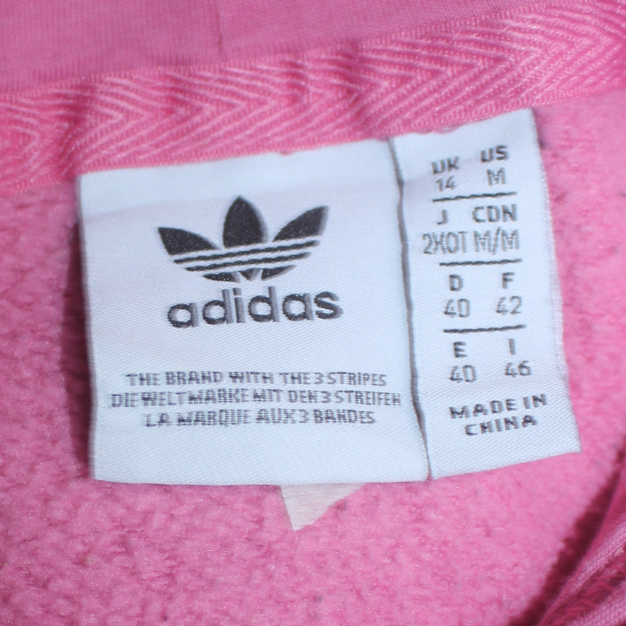 Adidas Womens Pink Pullover Hoodie Size 14 Cotton Fleece Sweatshirt