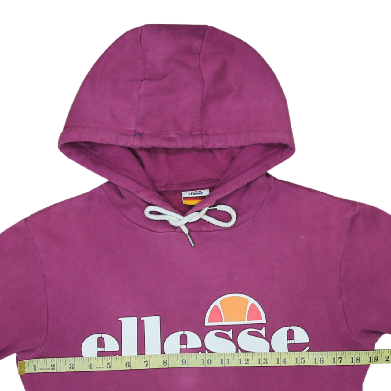 Ellesse Women's Purple Hooded Pullover Hoodie UK 6 Logo Print Casual
