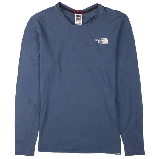 The North Face Men's Blue Long Sleeve Crew Neck Cotton T-Shirt XS