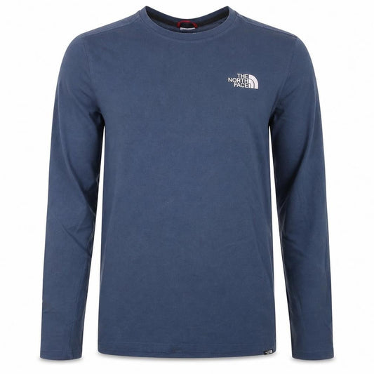 The North Face Men's Blue Long Sleeve Crew Neck Cotton T-Shirt XS