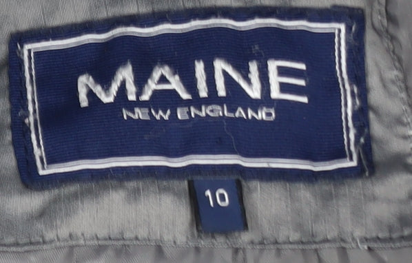 Maine New England Women’s Grey Puffer Jacket Size 10 Regular Zip