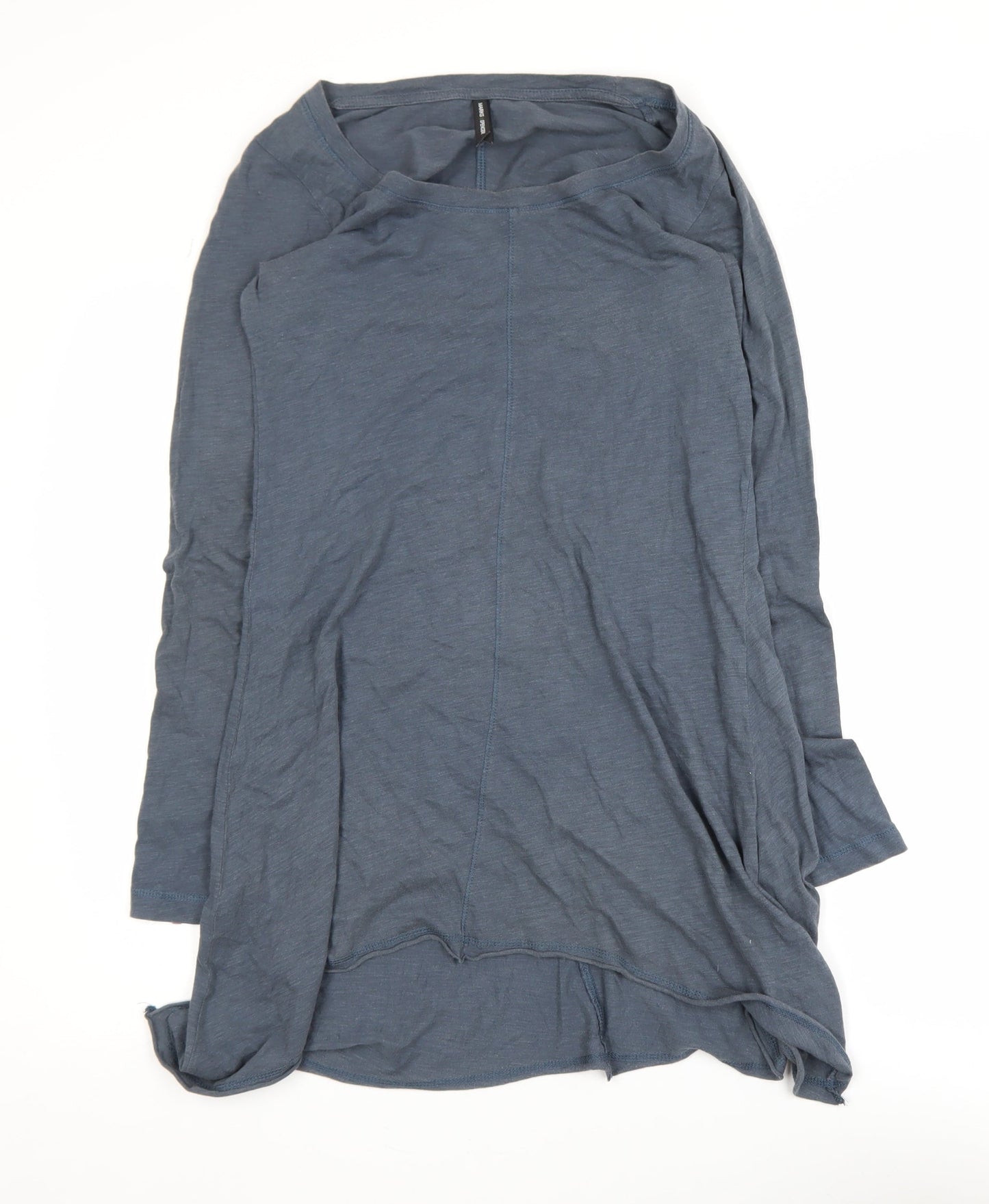 Marks and Spencer Women's Blue Long Sleeve Cotton T-Shirt UK 10