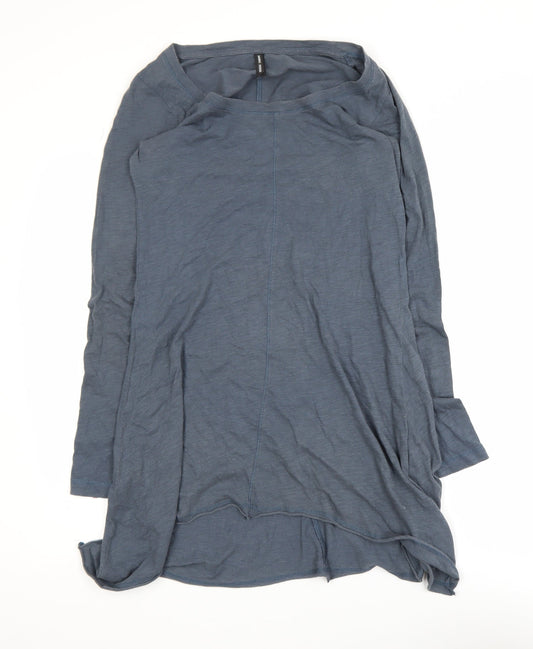 Marks and Spencer Women's Blue Long Sleeve Cotton T-Shirt UK 10