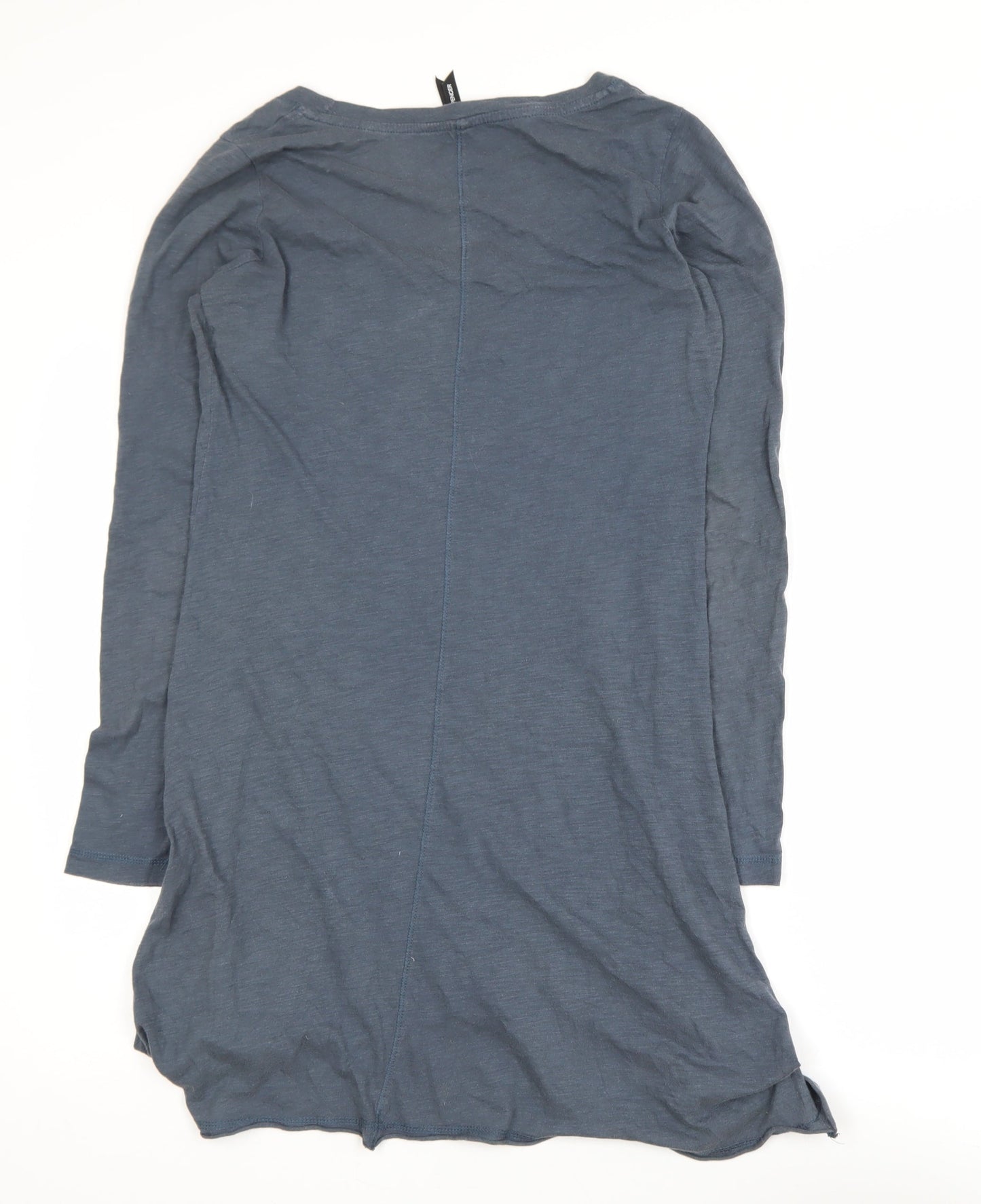 Marks and Spencer Women's Blue Long Sleeve Cotton T-Shirt UK 10