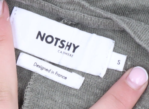 Notshy Women’s Green Linen Henley Tunic Top Size S 3/4 Sleeve Casual