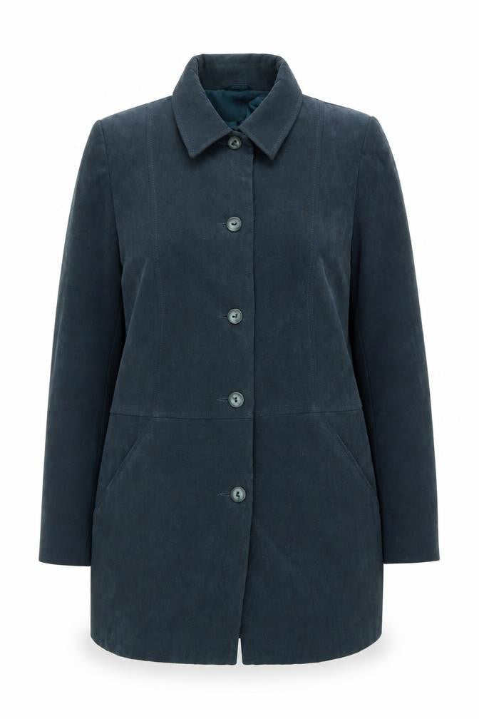 Style by EWM Women’s Blue Mid-Length Button Coat Size 14