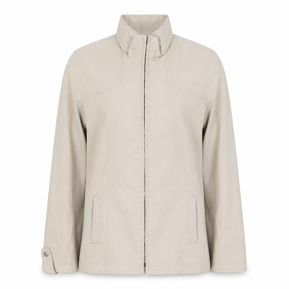 Bonmarché Women’s Beige Size 12 Lightweight Cotton Blend Zip Jacket