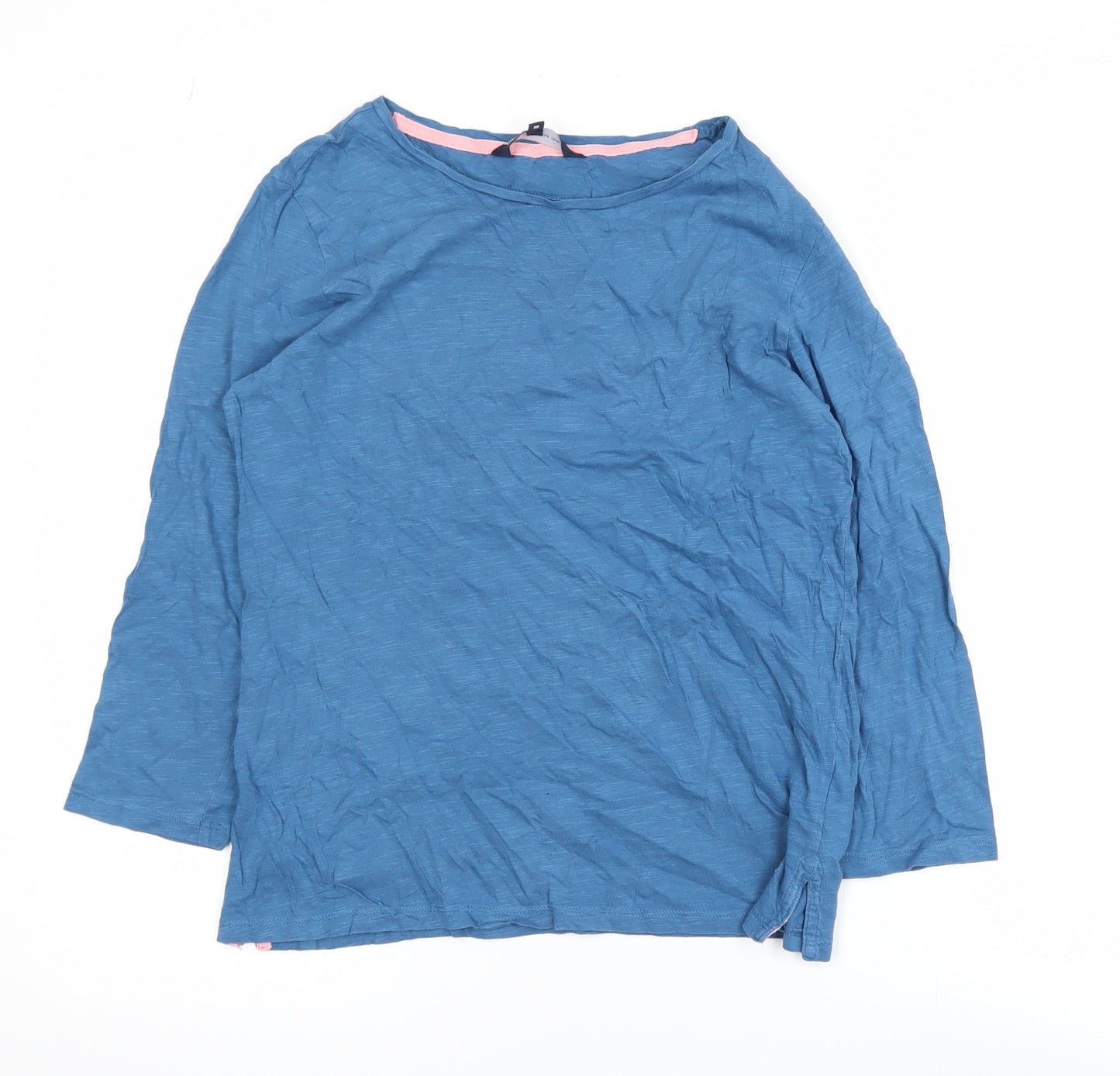 Crew Clothing Company Women's Blue 3/4 Sleeve Cotton Top Size 10