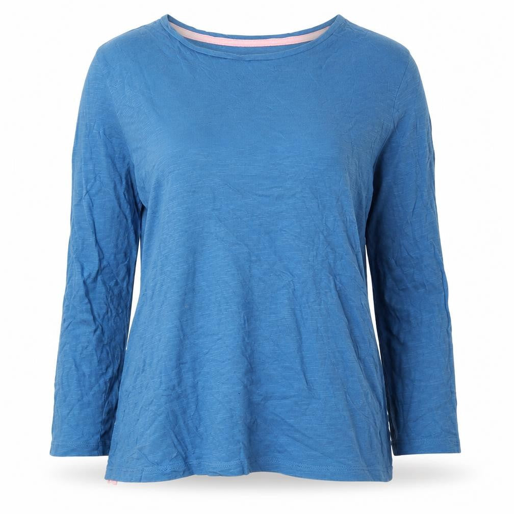 Crew Clothing Women's Blue 3/4 Sleeve Cotton Top Size 10