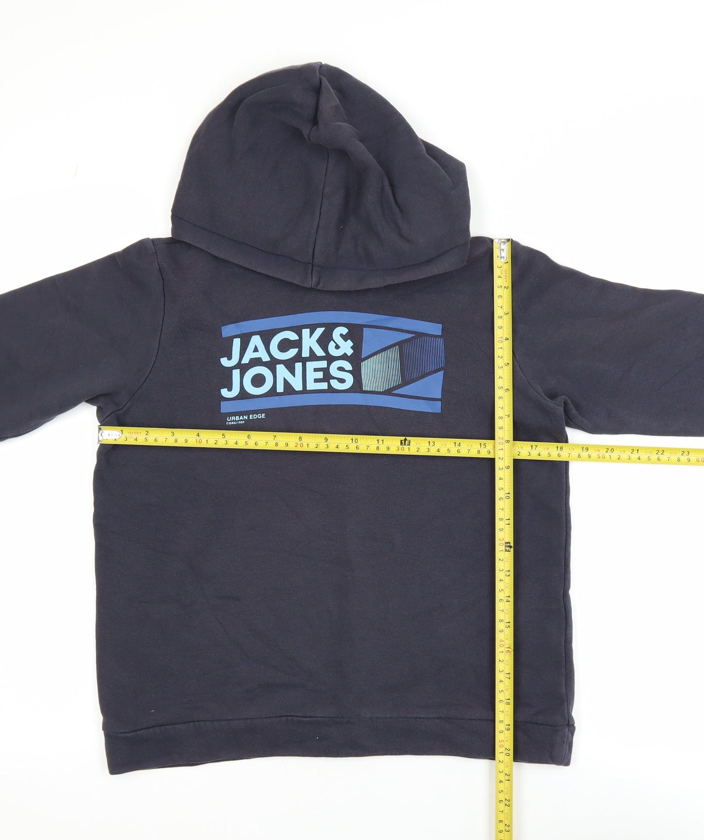 Jack & Jones Boys Navy Pullover Hoodie Cotton Blend Size 152 (Age 12)