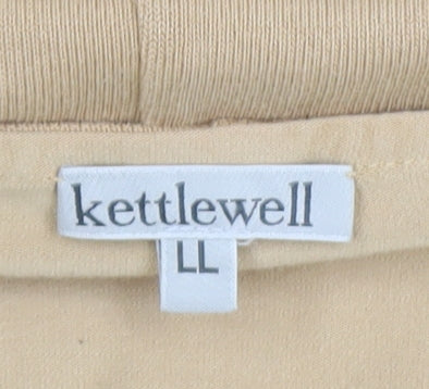 Kettlewell Women Beige V-Neck Long Sleeve Jersey Blouse Size L