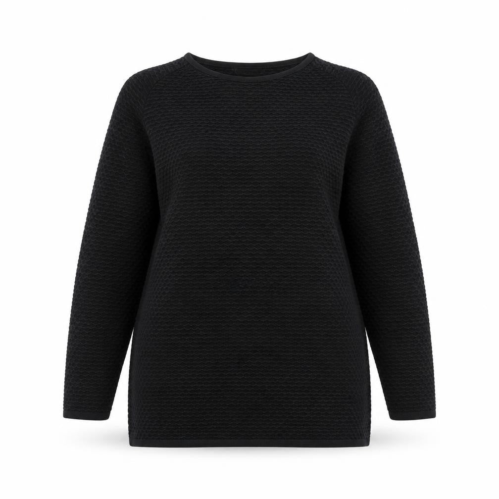 COS Womens Black Cotton Knit Crew Neck Long Sleeve Pullover Jumper XS