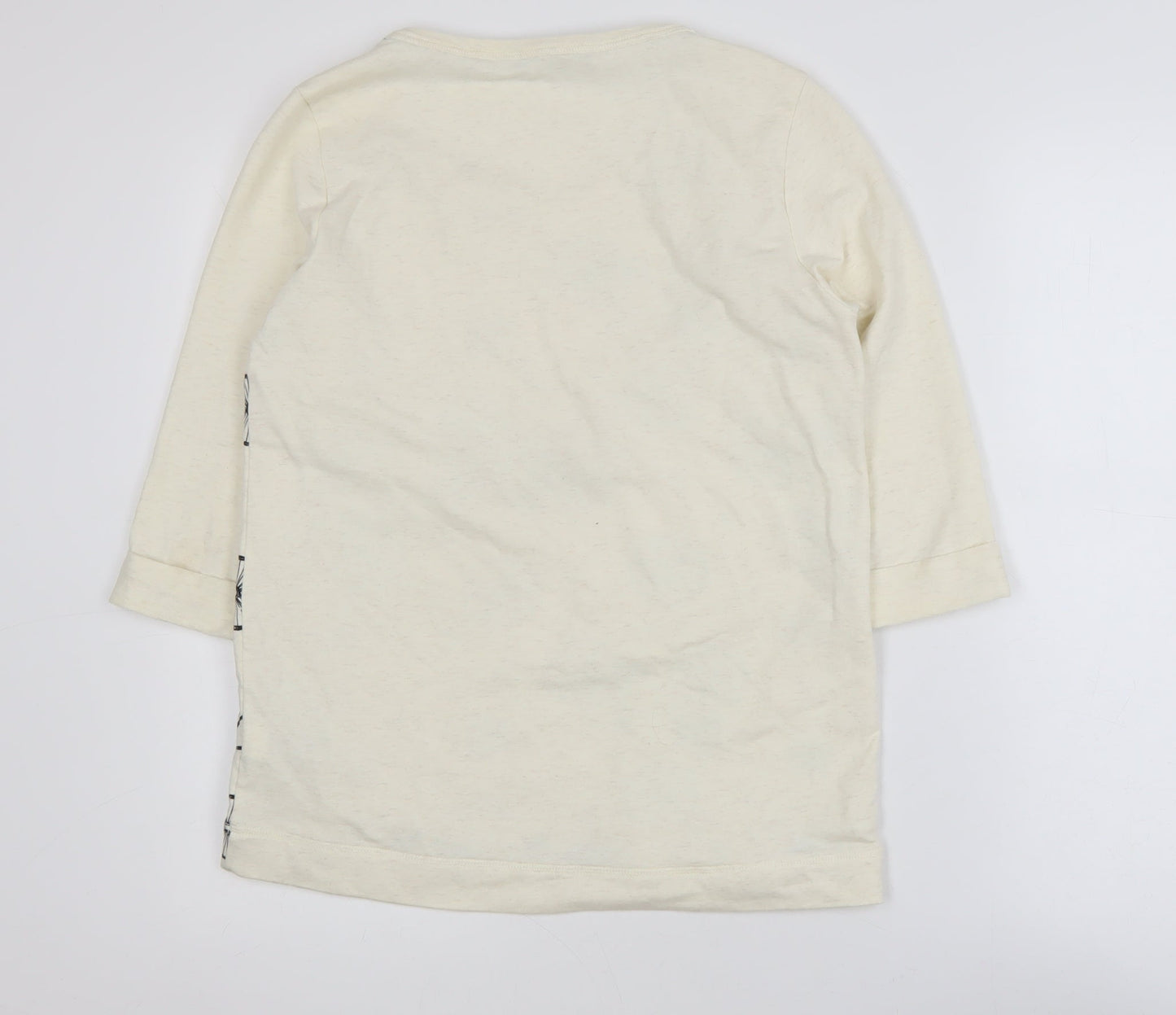 Marks and Spencer Women Ivory Bicycle Print 3/4 Sleeve Pullover Jumper Size 8