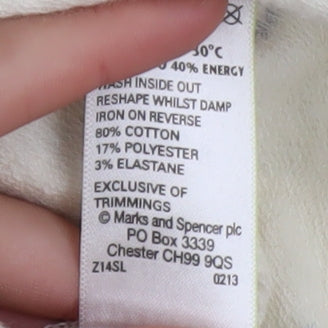 Marks and Spencer Women Ivory Bicycle Print 3/4 Sleeve Pullover Jumper Size 8