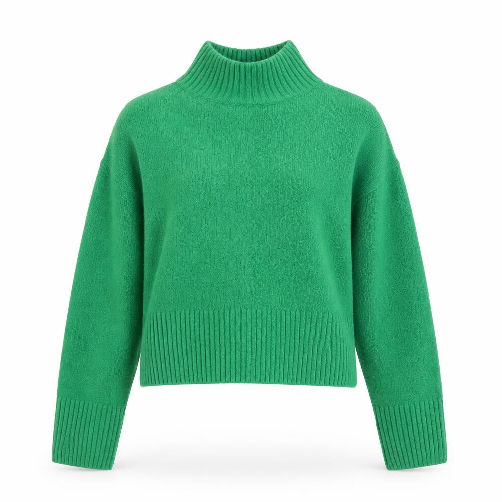 & Other Stories Women Green XS Mock Neck Wool Blend Pullover Jumper
