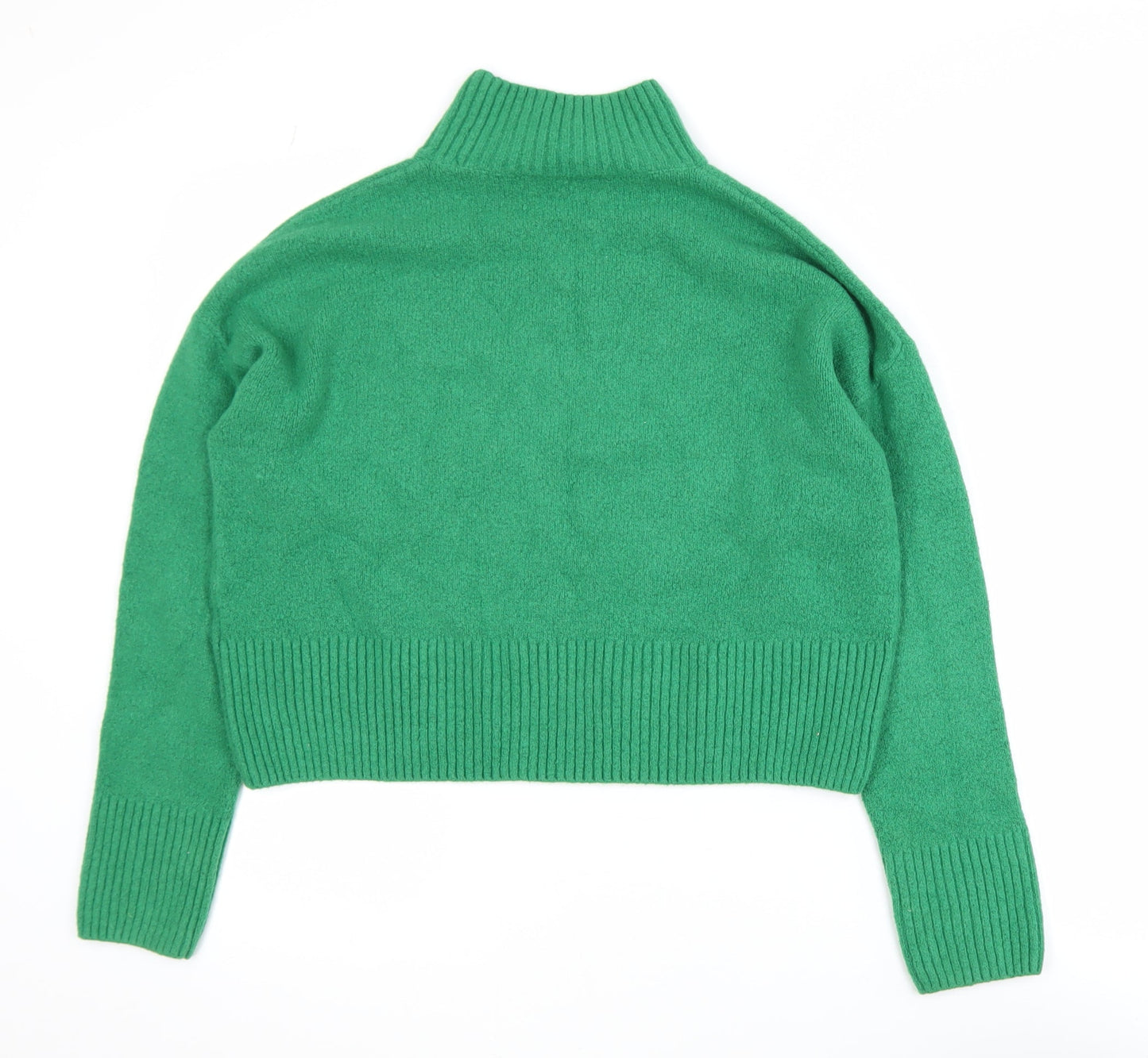 & Other Stories Women Green XS Mock Neck Wool Blend Pullover Jumper