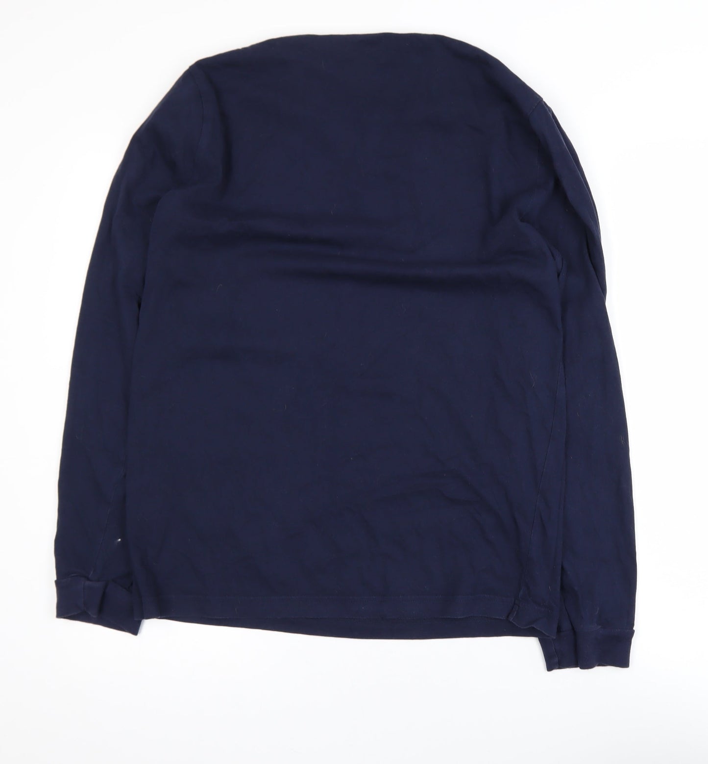 Hollister Men's Navy Long Sleeve Crew Neck Cotton T-Shirt M