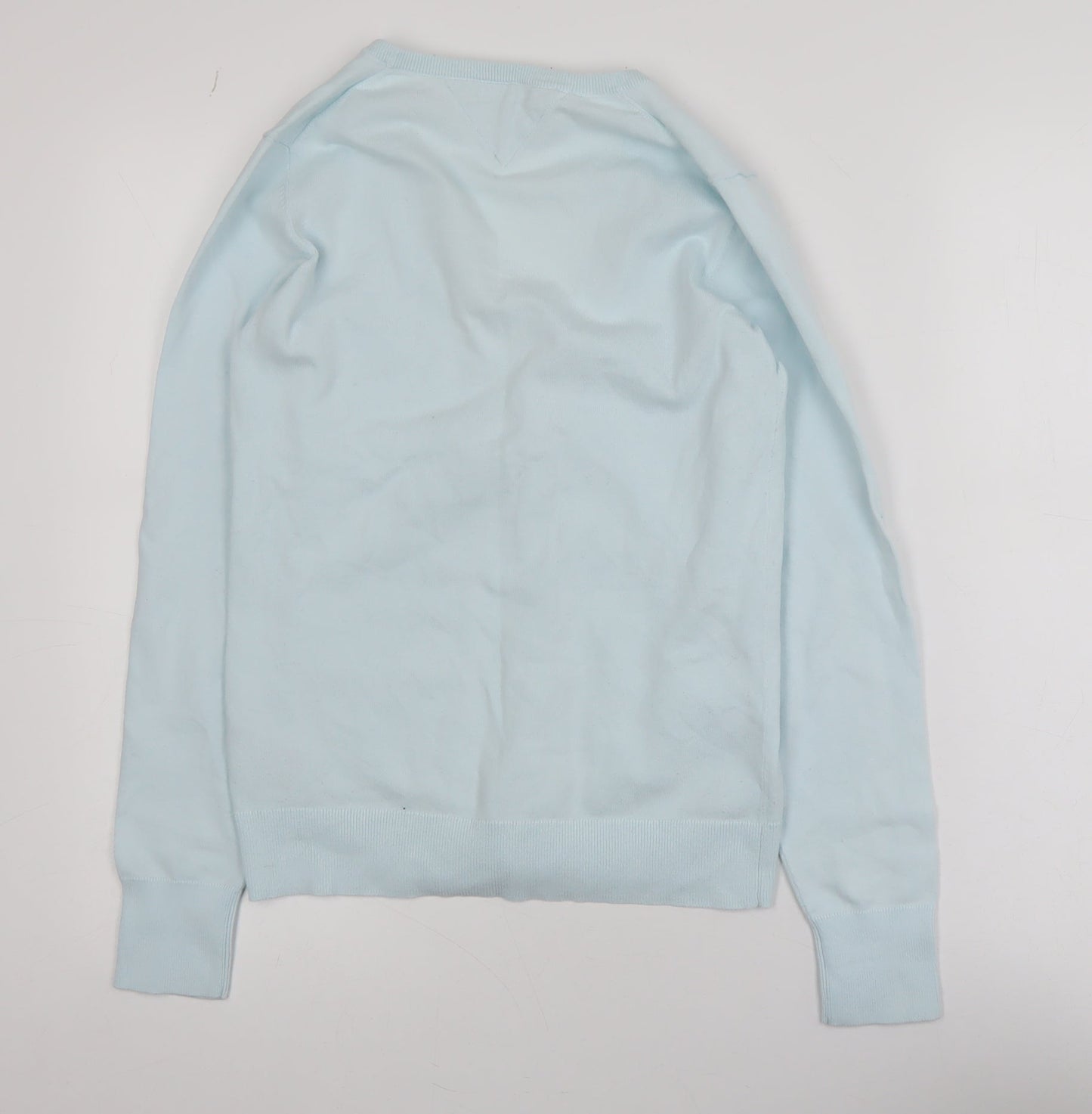 Tommy Hilfiger Womens Blue V-Neck Cotton Knit Cardigan S