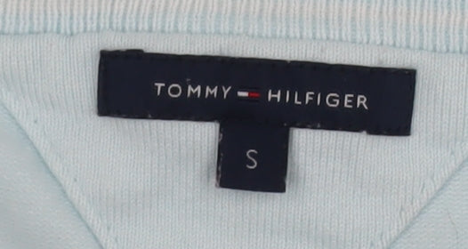 Tommy Hilfiger Womens Blue V-Neck Cotton Knit Cardigan S