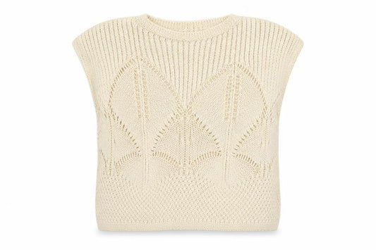 Next Women’s Beige Open Knit Cotton Sleeveless Jumper L