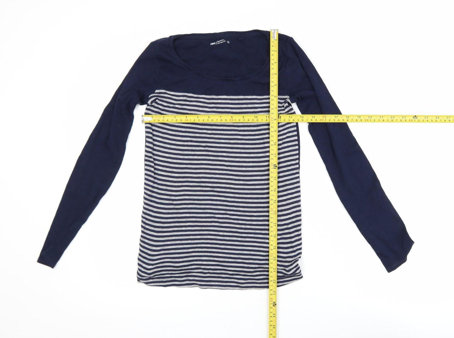 Next Women's Blue Striped Long Sleeve Basic Jersey T-Shirt Size 8