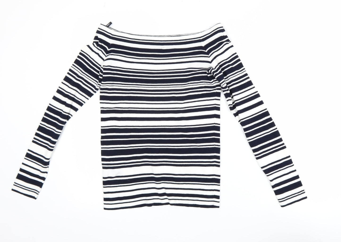 Dorothy Perkins Women’s Black Stripe Boat Neck Long Sleeve Top Size 12