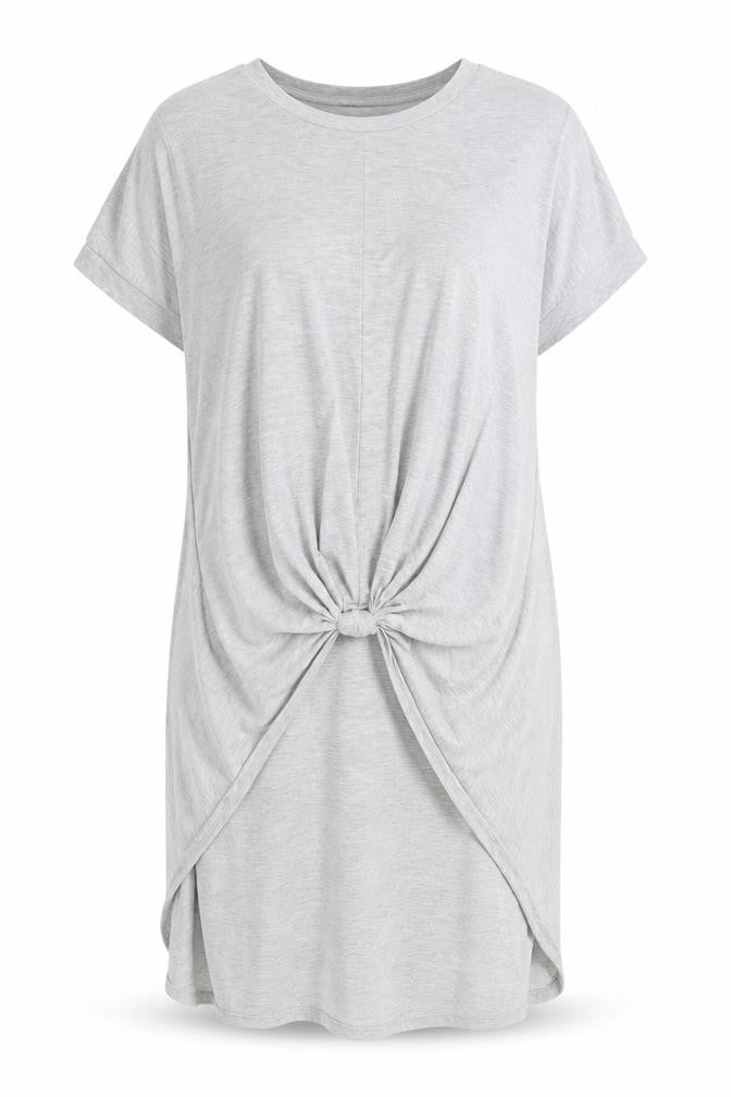 So Fabulous Women’s Grey Knot Front Jersey T-Shirt Size 24