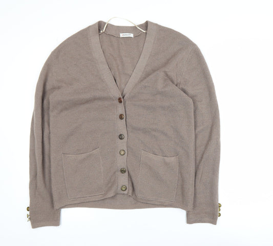 Damart Women’s Beige V-Neck Button Cardigan Size S 10/12