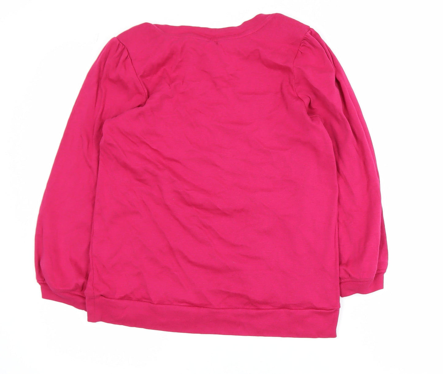 Hush Womens Pink Cotton Long Sleeve Basic T-Shirt Size S