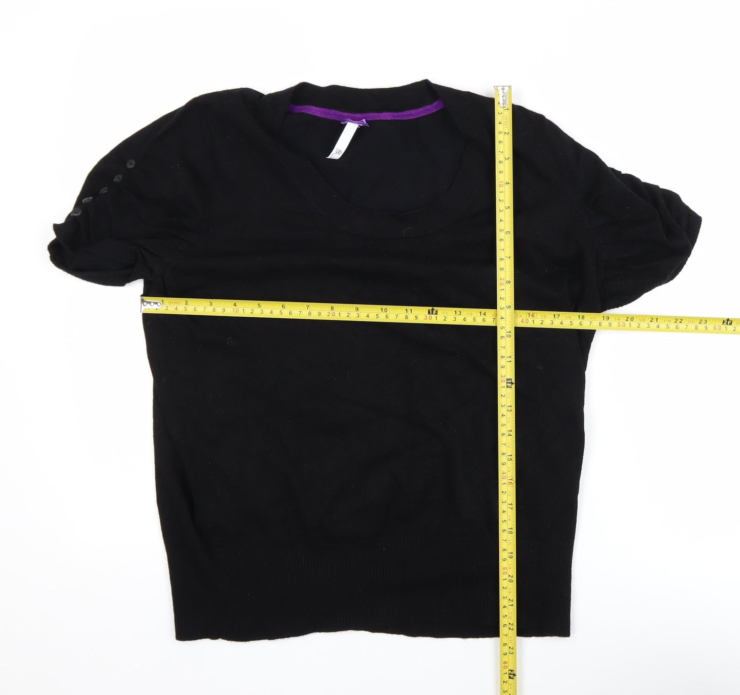 BHS Women’s Black Size 20 Short Sleeve Knit Top