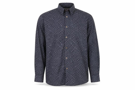Tinderfell Originals Men's Blue Check Cotton Button-Up Shirt L