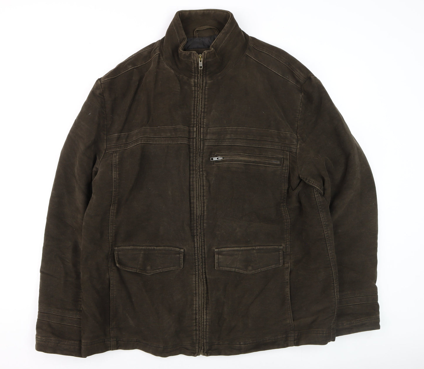 Baker Street Men's Brown XL Casual Zip-Up Jacket
